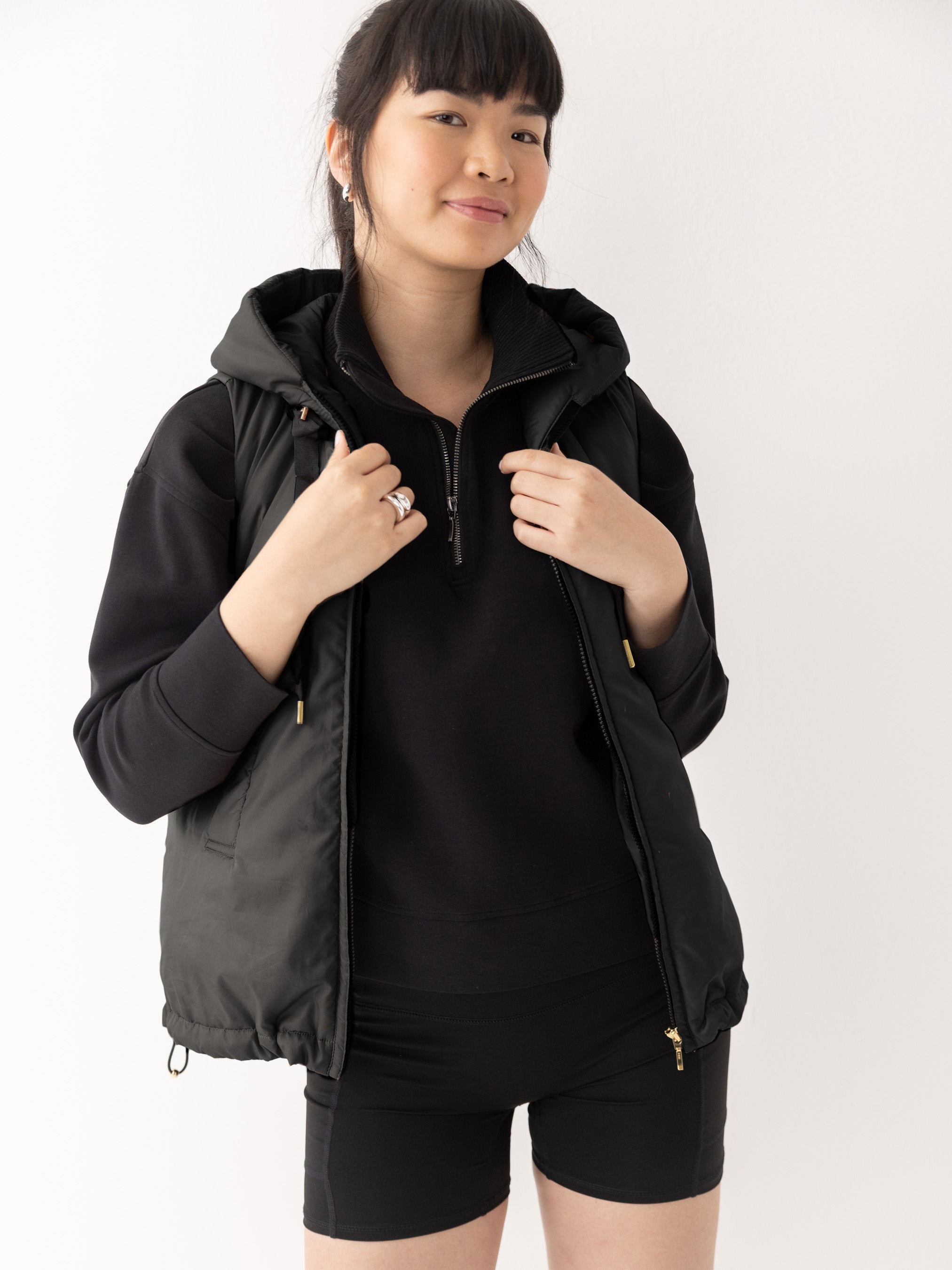 The Hooded Vest - Black