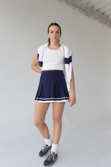 Tennis Skirt - Navy with White Trim