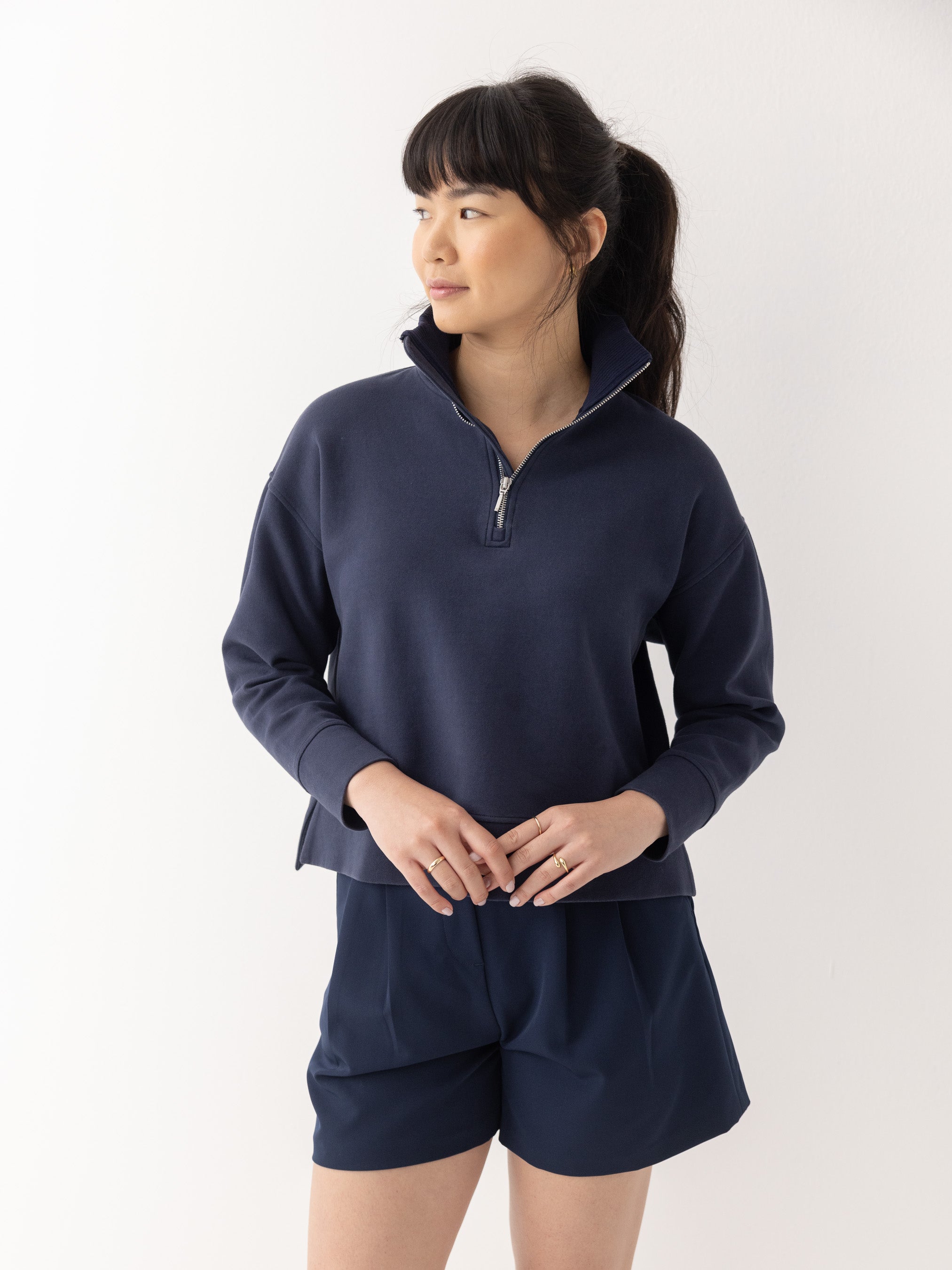 The Half-Zip Pullover - Navy