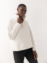 The Half-Zip Pullover - Cream