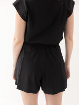 The Pleated Skort - Black