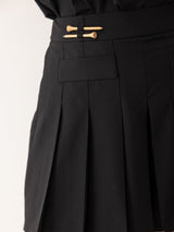 The Pleated Skort - Black