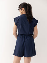 The Pleated Skort - Navy