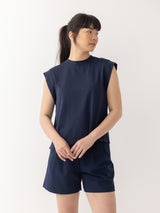 The Sleeveless Shirt - Navy