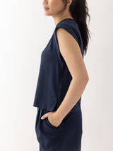 The Sleeveless Shirt - Navy