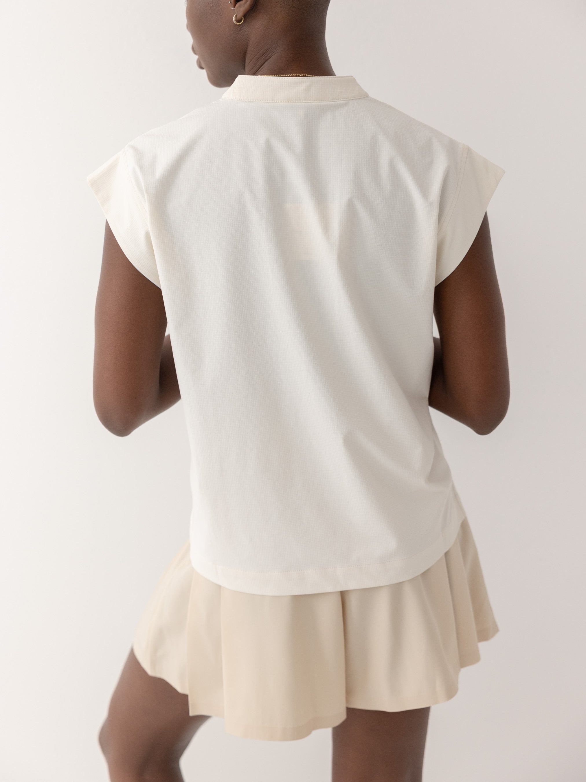 The Split Neck Shirt - Cream