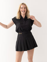 The Pleated Skort - Black