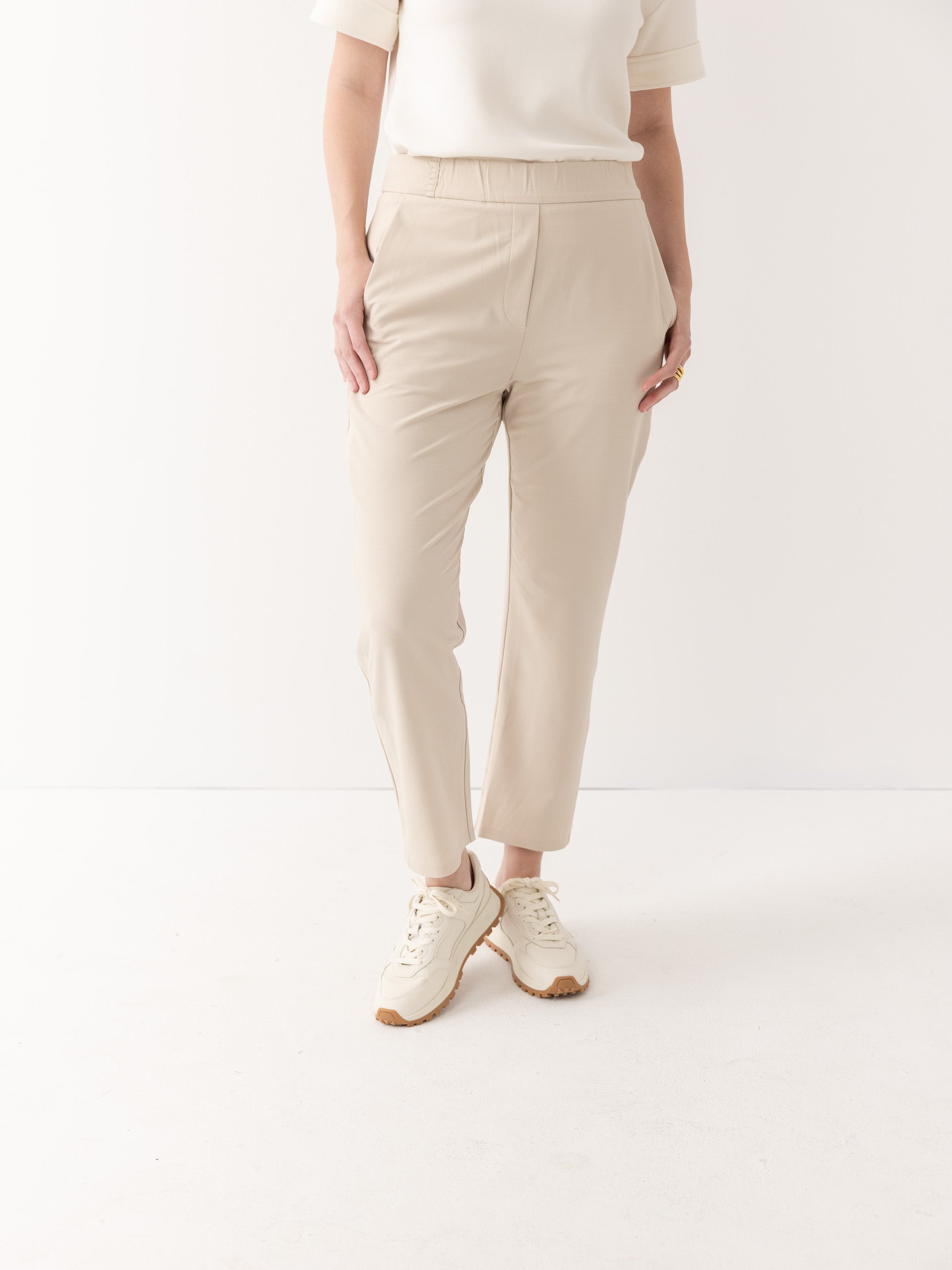 The Pant with Tuxedo Stripe - Sand