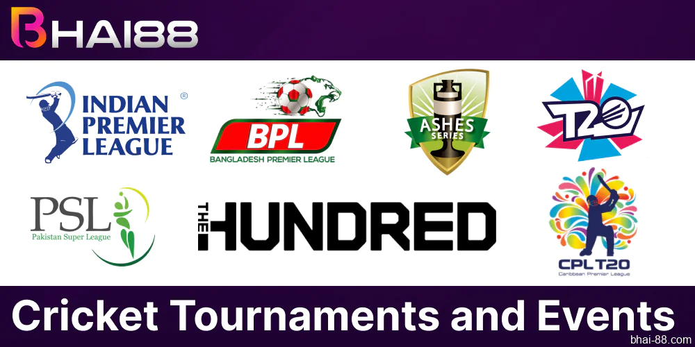 Cricket tournaments and events persented on Bhai88 betting website in Bangladesh