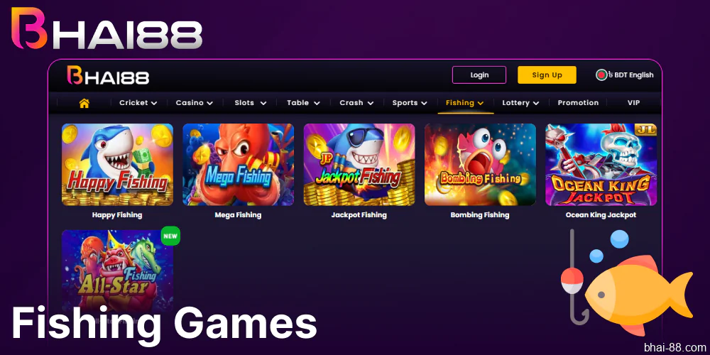 Fishing games available on Bhai88 casino in Bangladesh