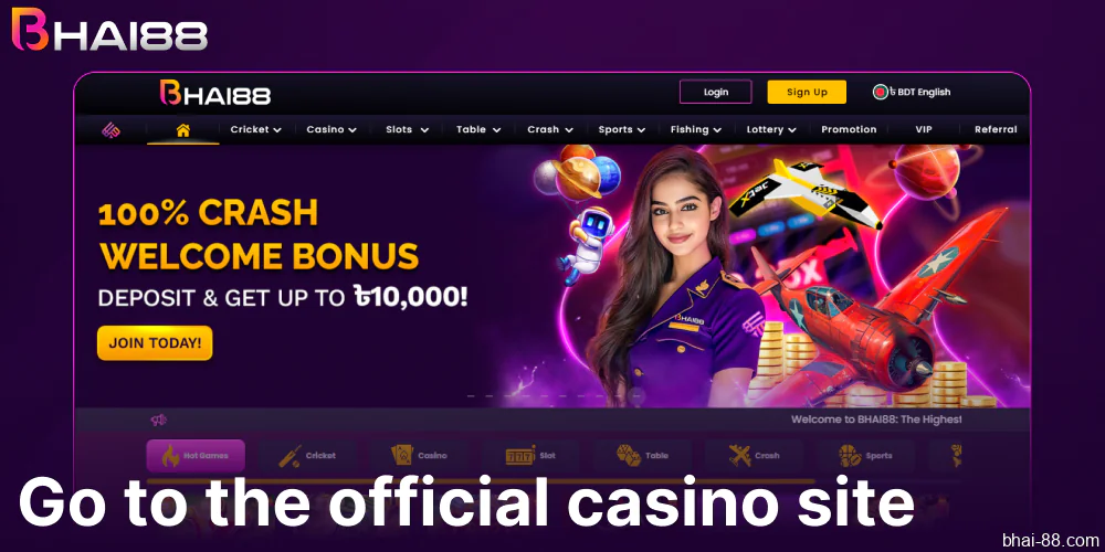 Go to the official Bhai88 casino site