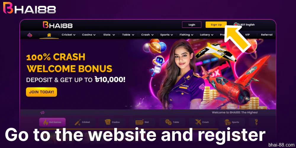 Go to the Bhai88 website and register