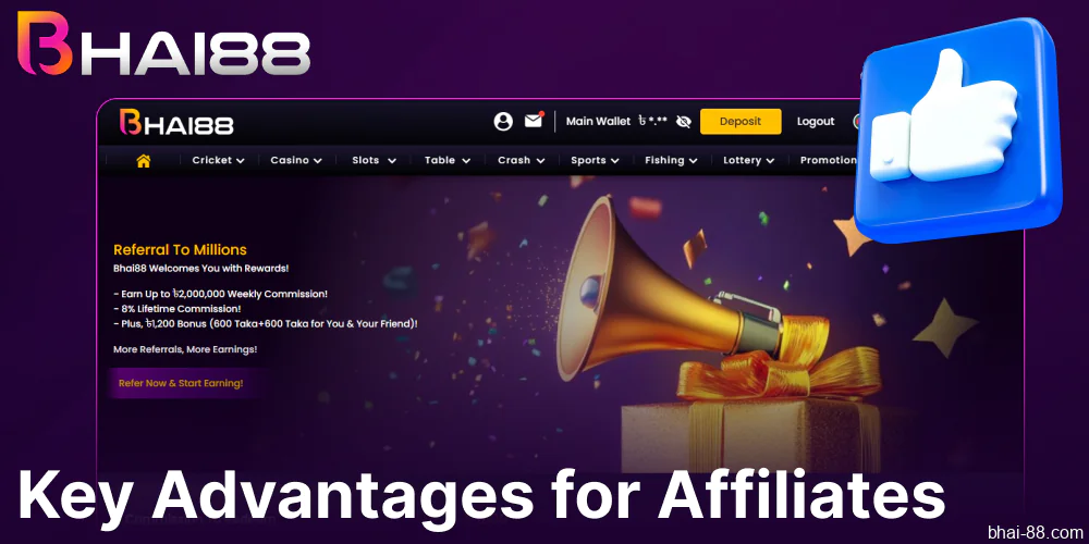 The avdvantages of Bhai88 affiliate program in Bangladesh