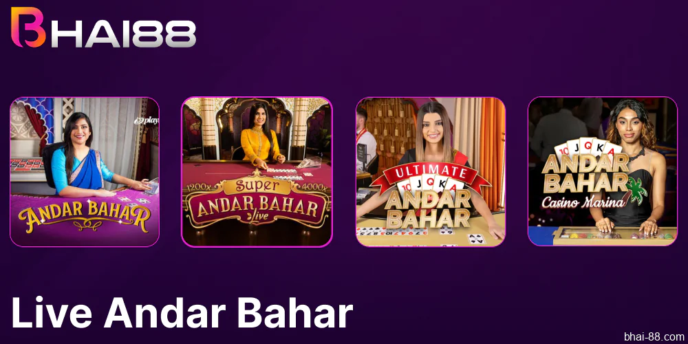 Live Andar Bahar games available on Bhai88 casino in Bangladesh