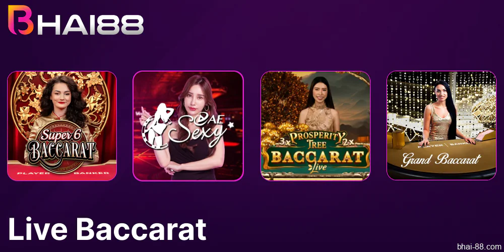 Live baccarat games available on Bhai88 casino in Bangladesh