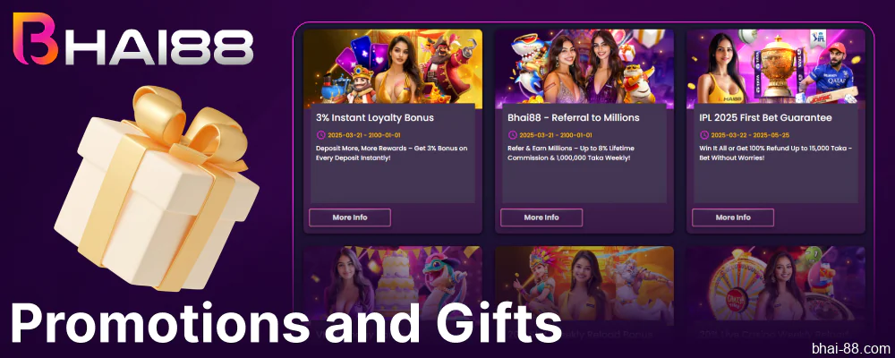 Bhai88 bonuses and promotions for Bengali players