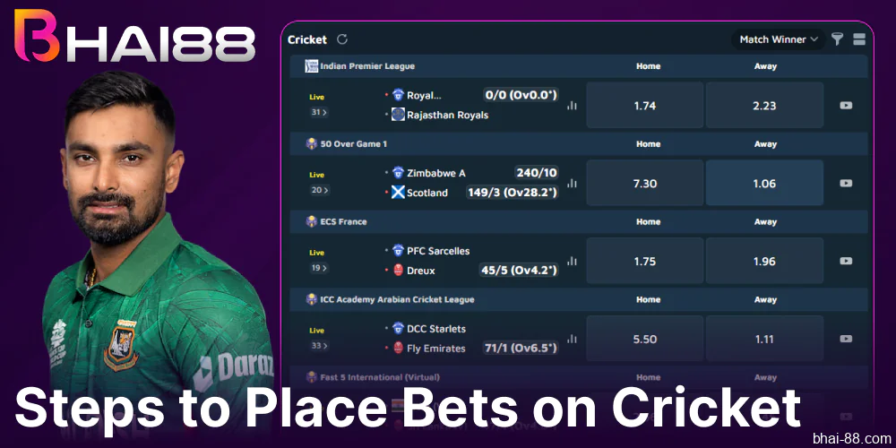 Guide on making cricket bets on Bhai88 for Bangladeshi players