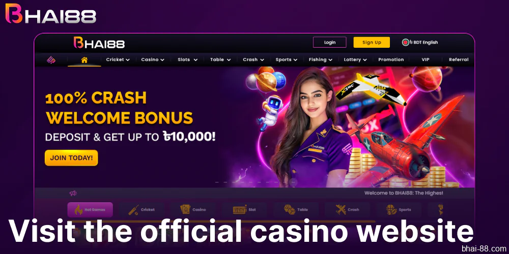 Visit the official Bhai88 casino website